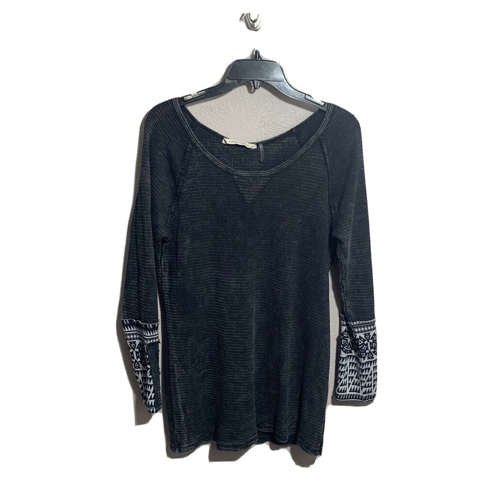 Soft Surroundings Sz XS Long Sleeve Tunic Top Tee Black Wash Womens Shirt